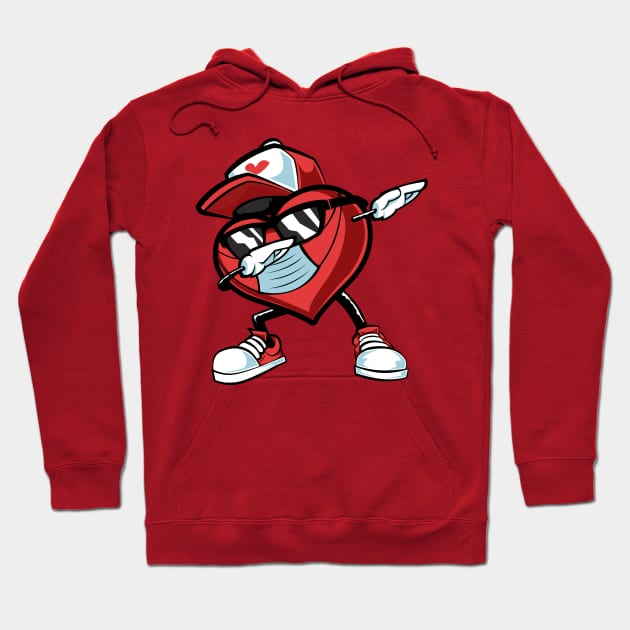 heart dab valentine Hoodie by the house of parodies